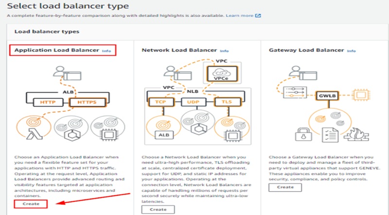 Choose AWS LOAD BALANCER type